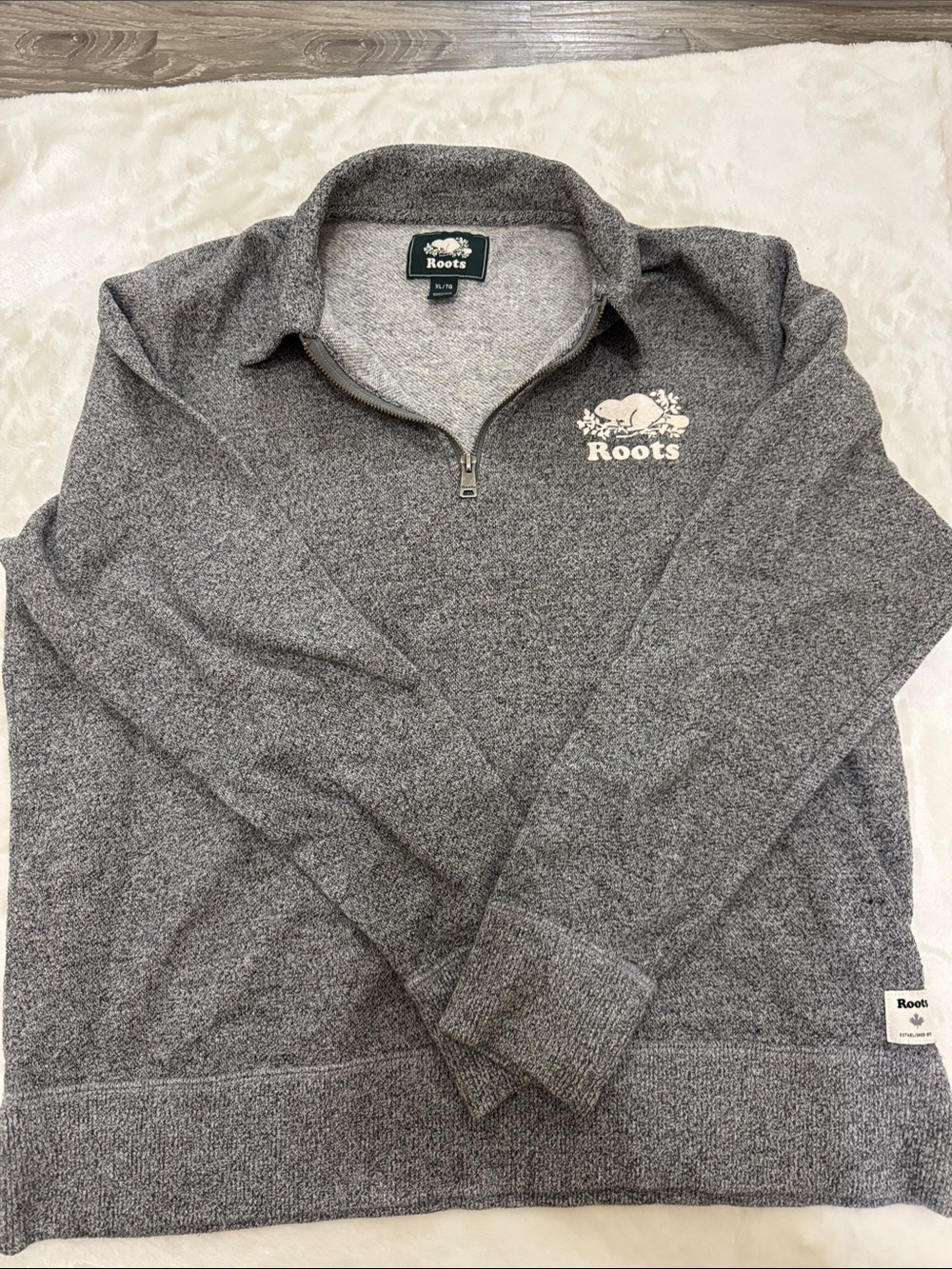 Roots Heather Gray Half-Zip Sweater